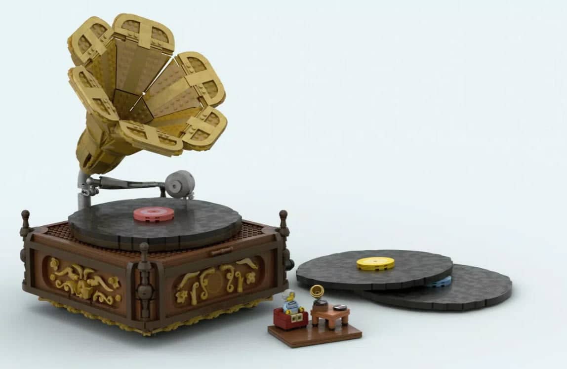 Cover image for This Vintage Record Player by LEGO Ideas Has 10,000 Supporters.